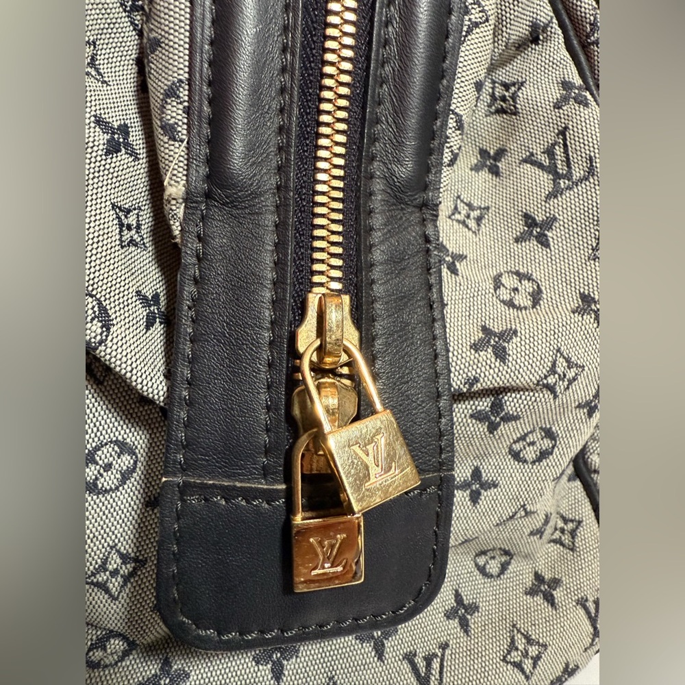 Louis Vuitton Josephine PM Satchel Tote Mini Lin Monogram Canvas Handbag w/ COA - Picture 9 of 12